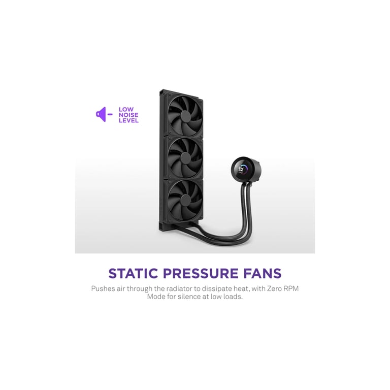 Система рідинного охолодження NZXT Kraken Plus V2 360mm AIO liquid cooler w/Displ (RL-KN360-B2) - фото 3