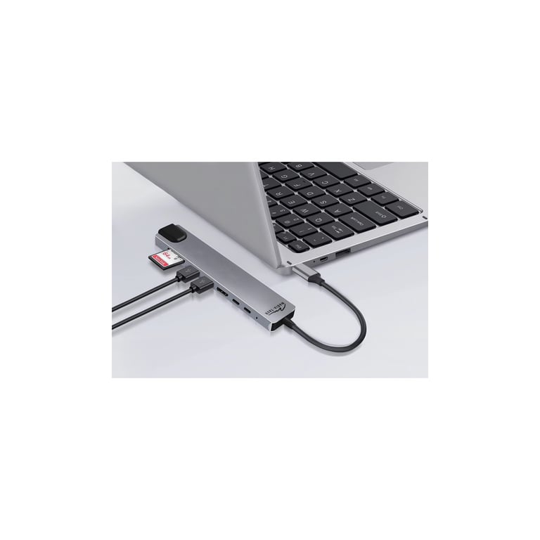 Концентратор Media-Tech USB-C 8-in-1 HDMI 4K/2xUSB-A/2xUSB-C/RJ45/SD/TF/PD 100W USB3.1 (MT5046) - фото 7