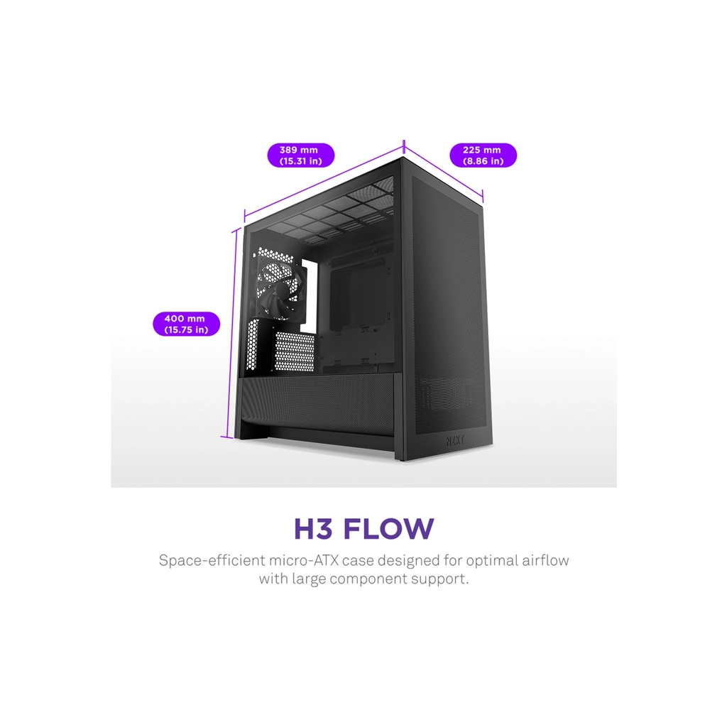 Корпус NZXT H3 Flow All Black (CC-H31FB-01) - фото 2 Корпус NZXT H3 Flow All Black (CC-H31FB-01) - фото 2