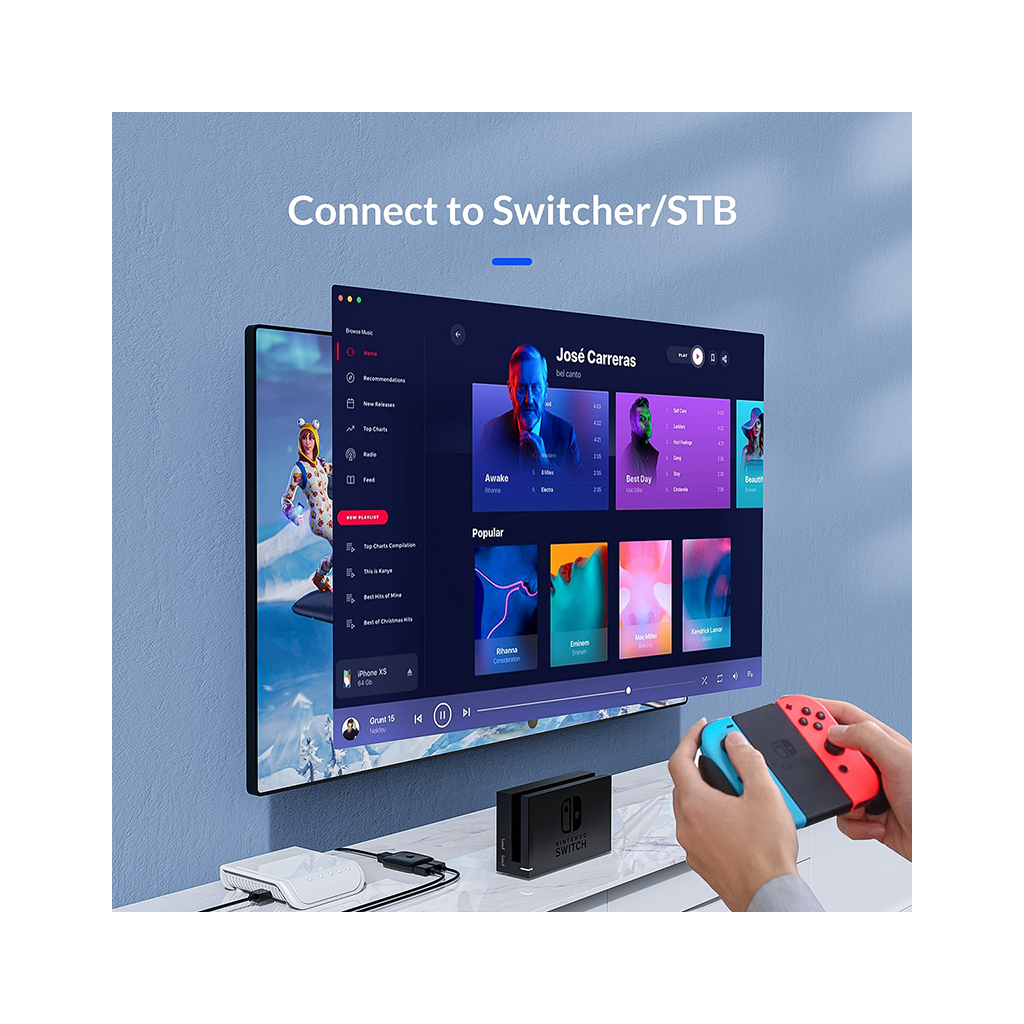 Розгалужувач Orico HDMI 2.0 1x2, 4K (CA913510) - фото 7 Розгалужувач Orico HDMI 2.0 1x2, 4K (CA913510) - фото 7