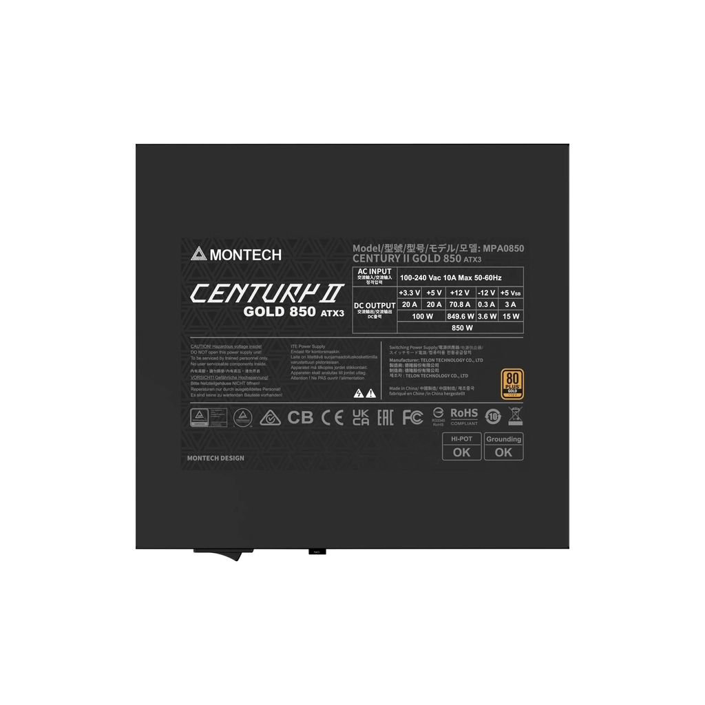 Блок живлення MONTECH 850W (CENTURY II 850) - фото 5 Блок живлення MONTECH 850W (CENTURY II 850) - фото 5