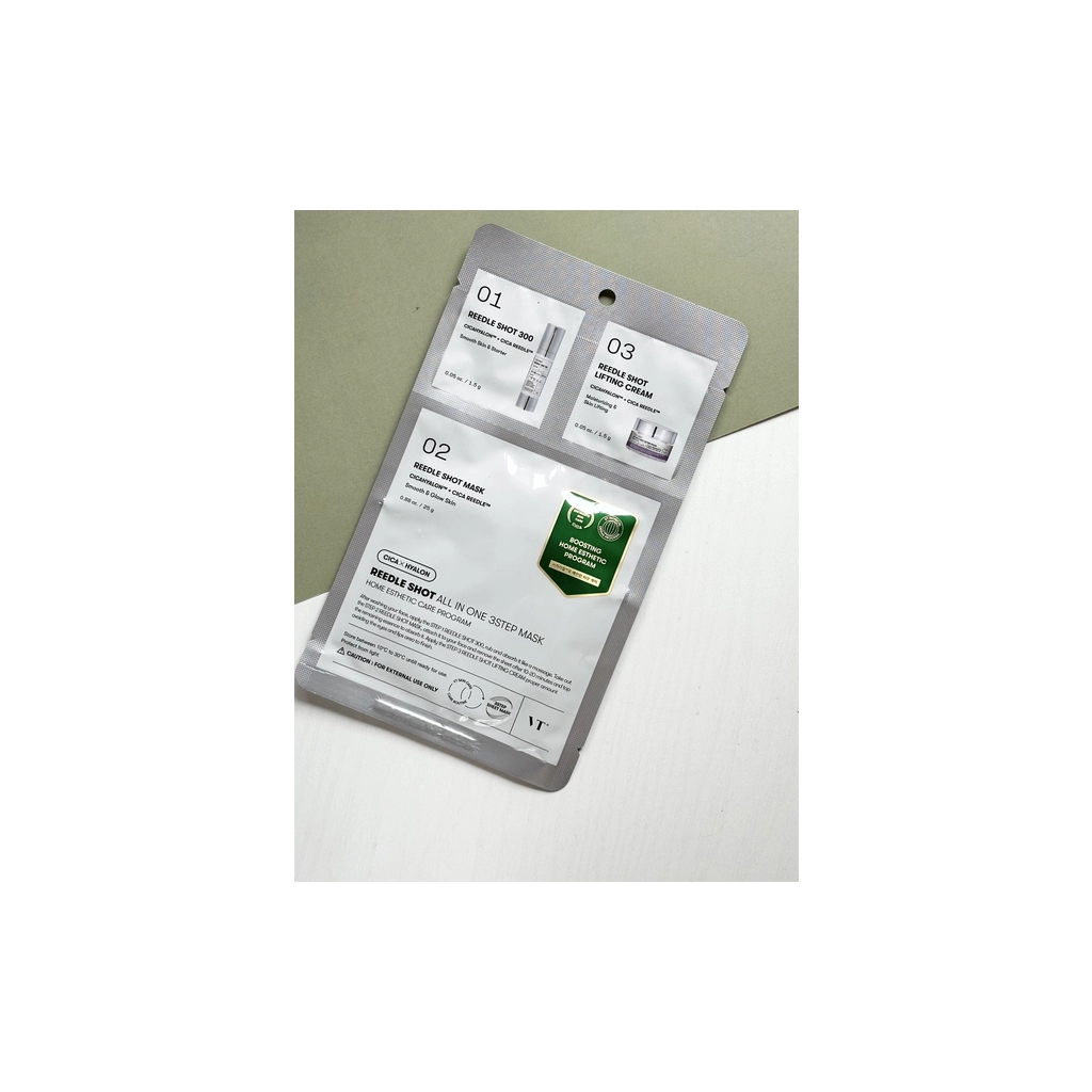 Маска для обличчя VT Cosmetics Reedle Shot All In One 3 Step Mask 1.5 г + 1.5 г + 25 г (8803463003449) - фото 3 Маска для обличчя VT Cosmetics Reedle Shot All In One 3 Step Mask 1.5 г + 1.5 г + 25 г (8803463003449) - фото 3