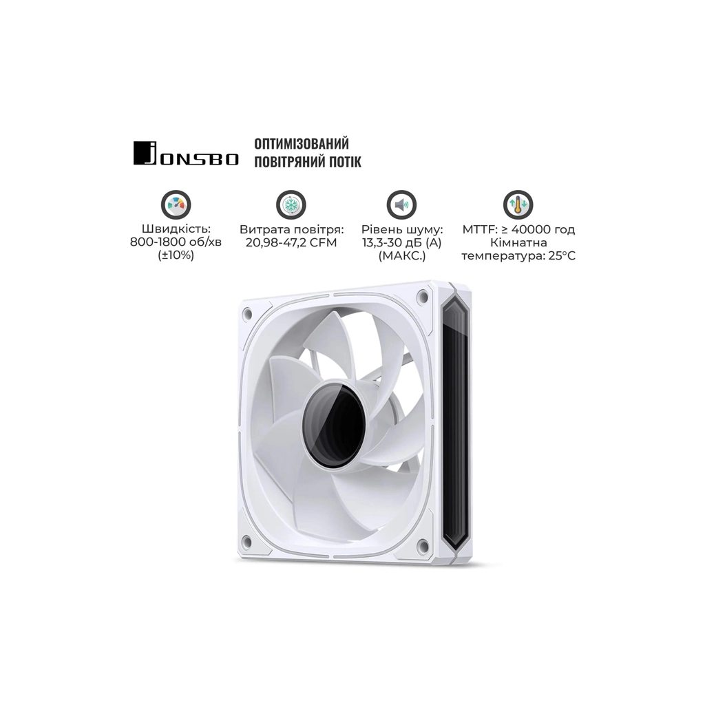 Кулер до корпусу JONSBO FR-505WR Reverse ARGB White - фото 8 Кулер до корпусу JONSBO FR-505WR Reverse ARGB White - фото 8