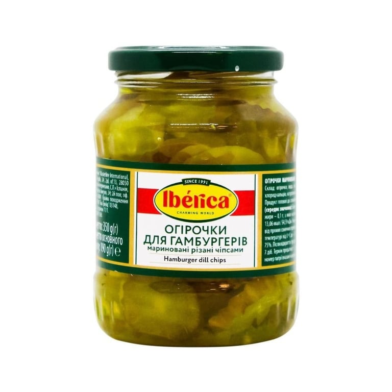 Овочева консервація Iberica Корнішони нарізані 5-7 см 370 мл (8436024299656)