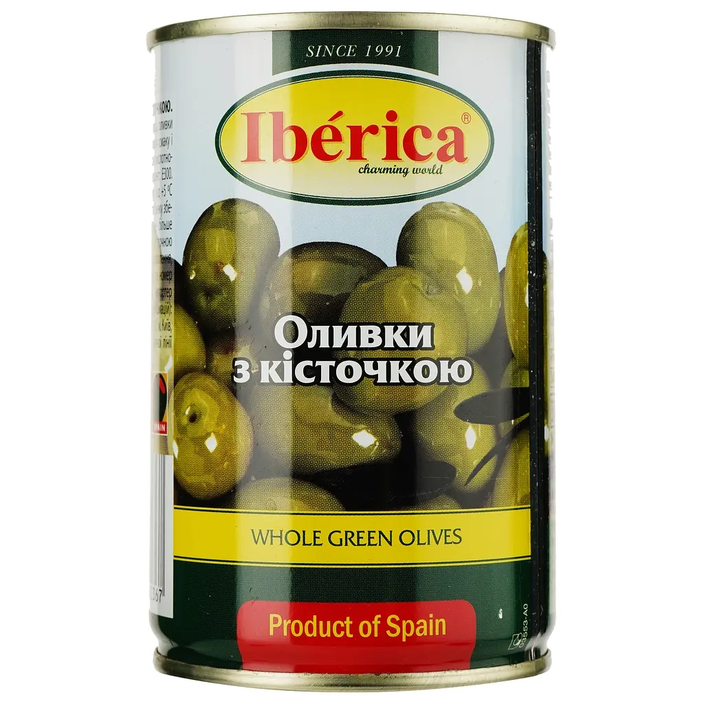Овочева консервація Iberica Оливки зелені з кісточкою 300 г (8436024292367) - фото 1
