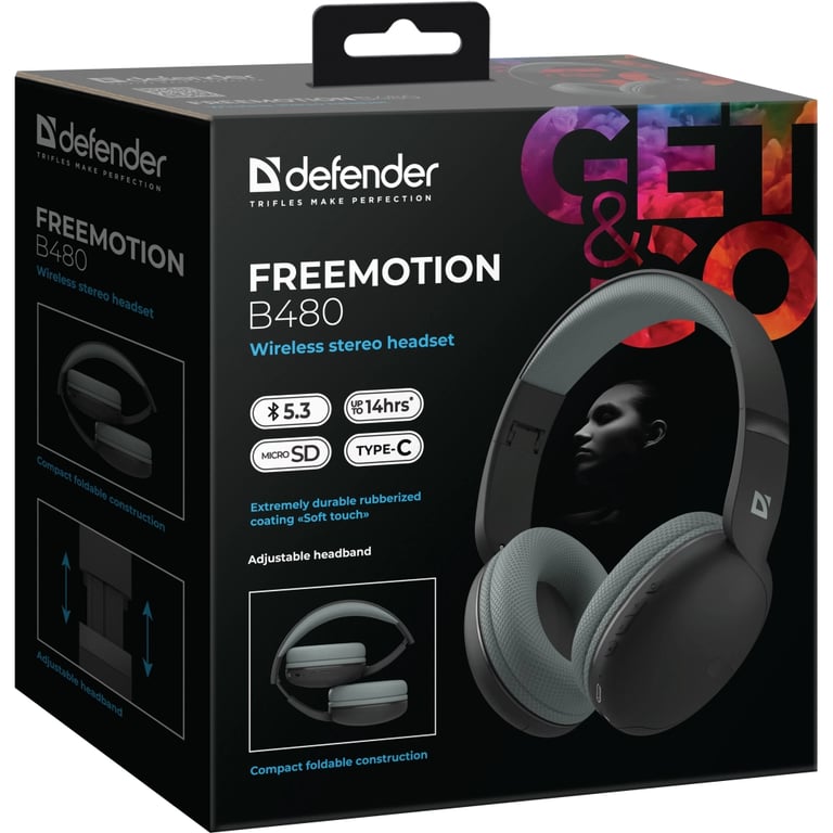 Навушники Defender FreeMotion B480 Bluetooth Black (63480) - фото 9
