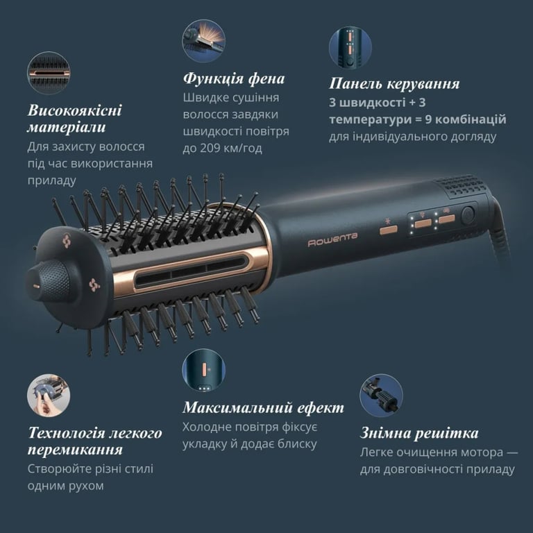 Фен-щітка Rowenta UB9720E0 - фото 6