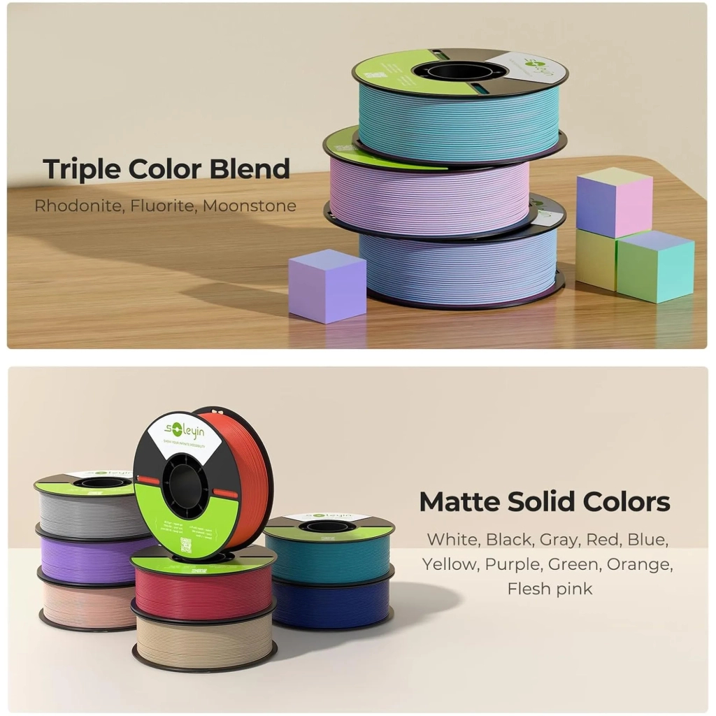 Пластик для 3D-принтера Creality Soleyin matte 1кг, 1.75мм, white (3301010512) - фото 4 Пластик для 3D-принтера Creality Soleyin matte 1кг, 1.75мм, white (3301010512) - фото 4