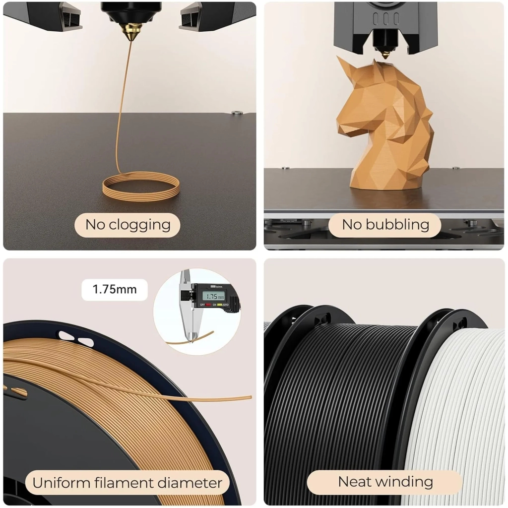 Пластик для 3D-принтера Creality Soleyin matte 1кг, 1.75мм, white (3301010512) - фото 5 Пластик для 3D-принтера Creality Soleyin matte 1кг, 1.75мм, white (3301010512) - фото 5