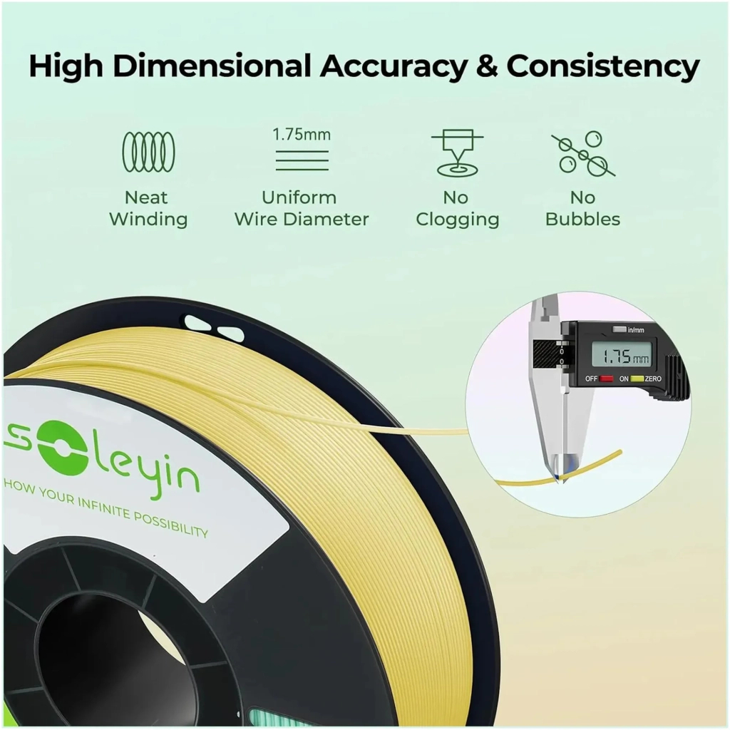 Пластик для 3D-принтера Creality Soleyin 1кг, 1.75мм, greem (3301010503) - фото 5 Пластик для 3D-принтера Creality Soleyin 1кг, 1.75мм, greem (3301010503) - фото 5