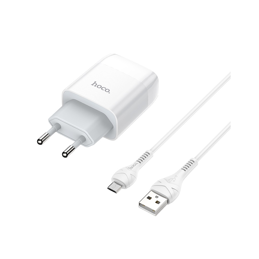 Зарядний пристрій HOCO C72A USB + cable USB to USB-C 10.5W White (Hoco C72AW/Tc) Зарядний пристрій HOCO C72A USB + cable USB to USB-C 10.5W White (Hoco C72AW/Tc)