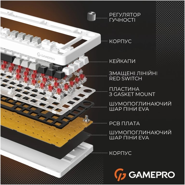 Клавіатура GamePro Genesis Silverlight MK126 USB UA Grey (MK126) - фото 6