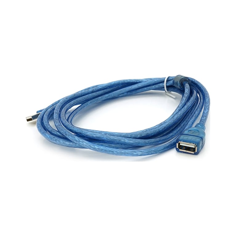 Дата кабель USB 2.0 AM/AF 3.0m ferrite transparent blue Voltronic (YT-AM/AF-3.0TBL) - фото 1