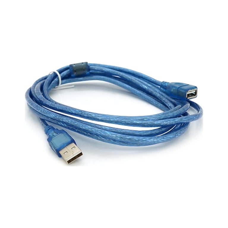 Дата кабель USB 2.0 AM/AF 3.0m ferrite transparent blue Voltronic (YT-AM/AF-3.0TBL) - фото 2