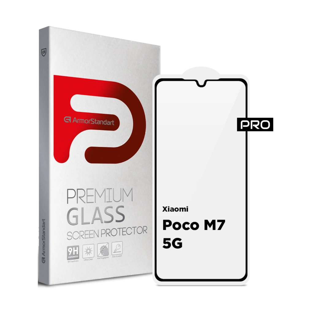 Скло захисне Armorstandart Pro Xiaomi Poco M7 5G Black (ARM85175) Скло захисне Armorstandart Pro Xiaomi Poco M7 5G Black (ARM85175)