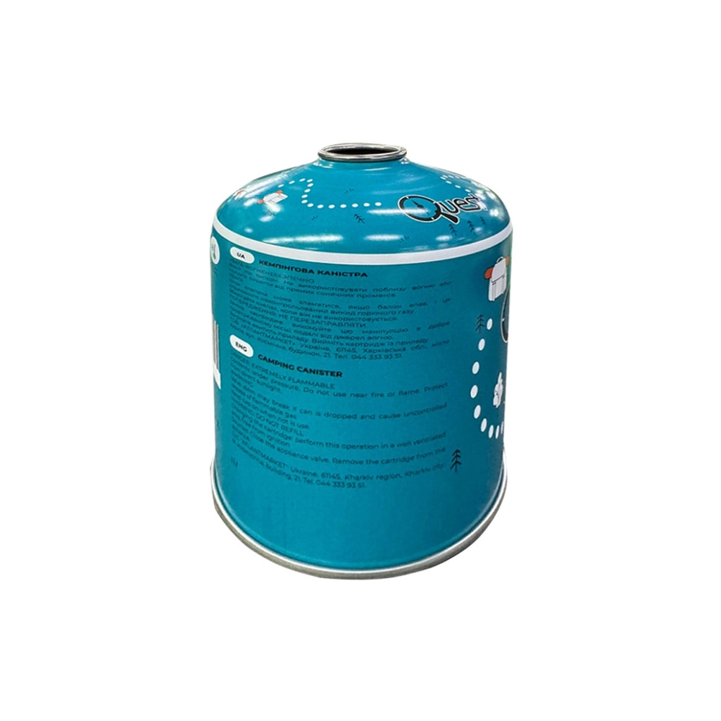 Газовий балон Quest 450 г різьбове з'єднання (Q-G450) - фото 3 Газовий балон Quest 450 г різьбове з'єднання (Q-G450) - фото 3