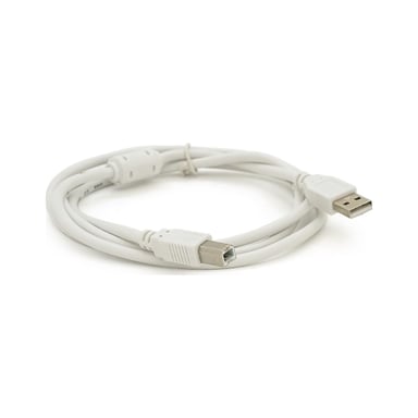 Кабель для принтера USB 2.0 AM/BM 0.8m ferrite white Voltronic (YT-AM/BM-0.8W) - фото 1