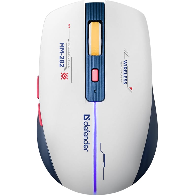 Мишка Defender Dila MM-282 Wireless White/Blue (52282) - фото 1