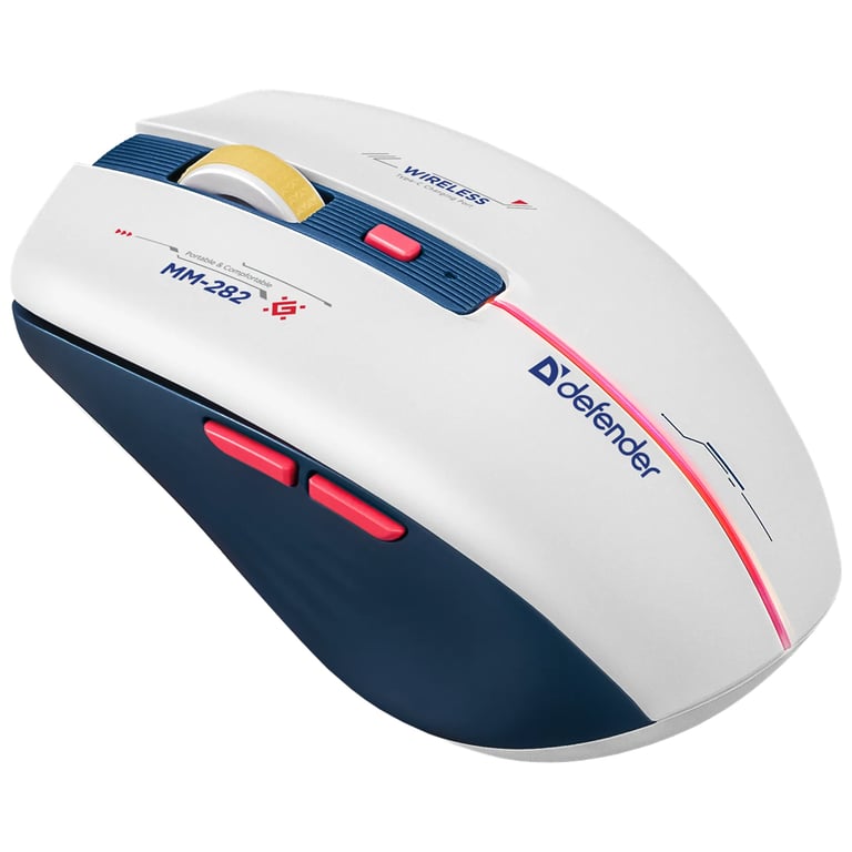 Мишка Defender Dila MM-282 Wireless White/Blue (52282) - фото 6