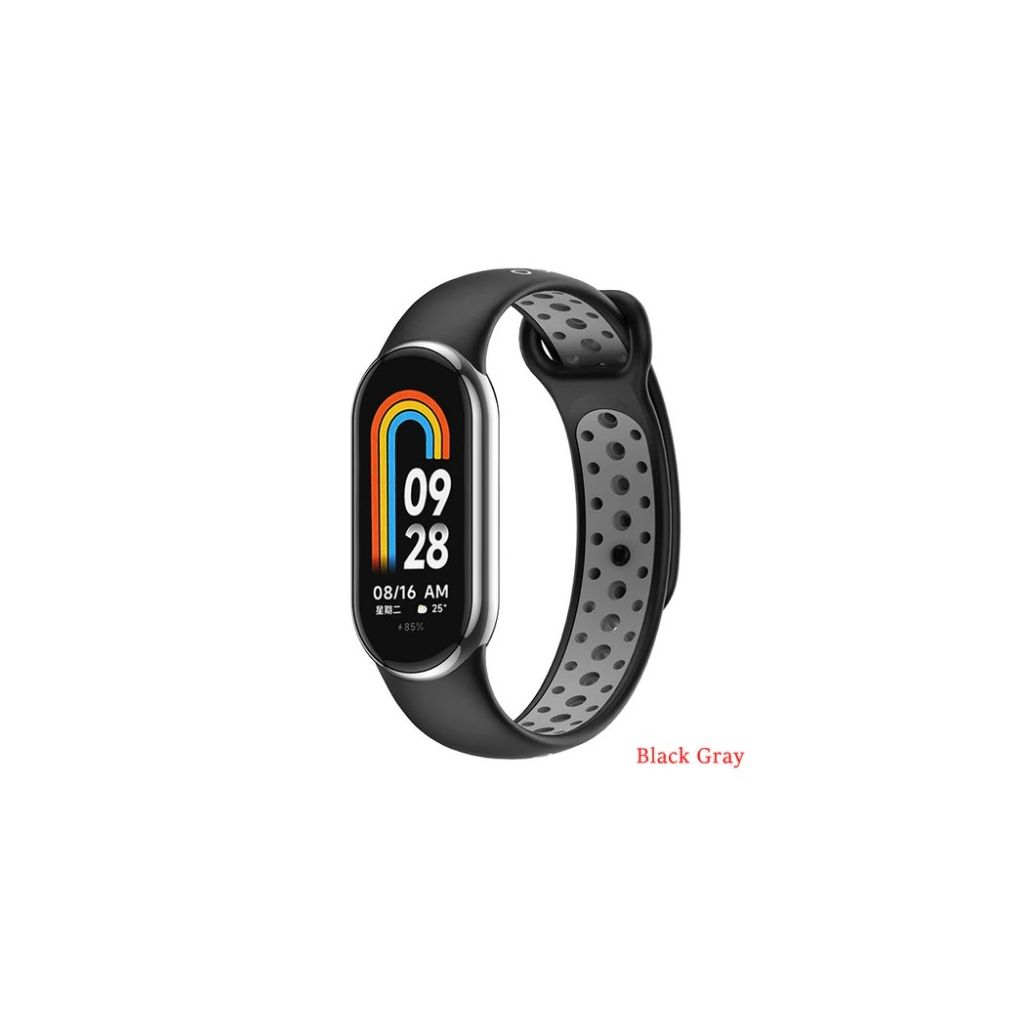Ремінець до фітнес браслета BeCover Vents Style для Xiaomi Mi Smart Band 9 Black-Gray (711983) Ремінець до фітнес браслета BeCover Vents Style для Xiaomi Mi Smart Band 9 Black-Gray (711983)