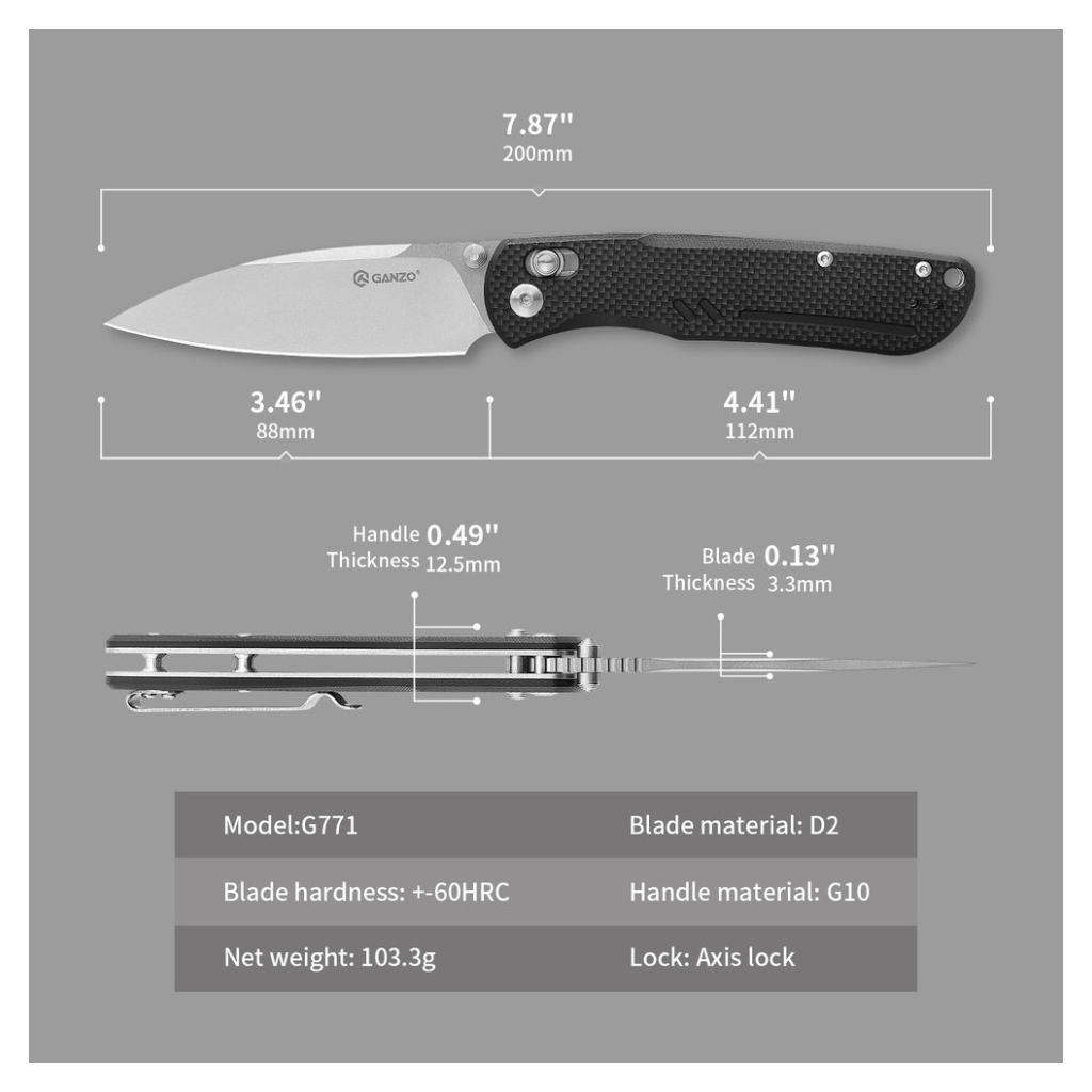 Ніж Ganzo G771-BK - фото 5 Ніж Ganzo G771-BK - фото 5