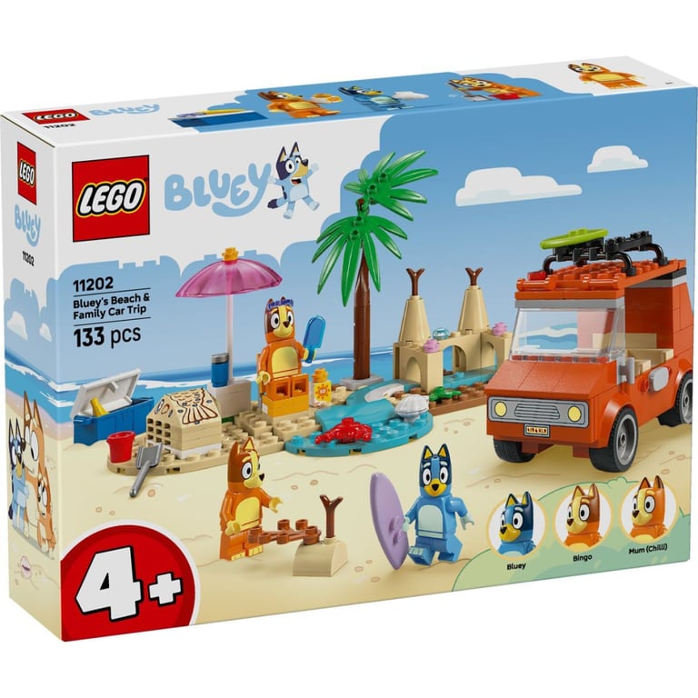 Конструктор LEGO Bluey Пляж і сімейна поїздка на автомобілі Блуї (11202) - фото 1