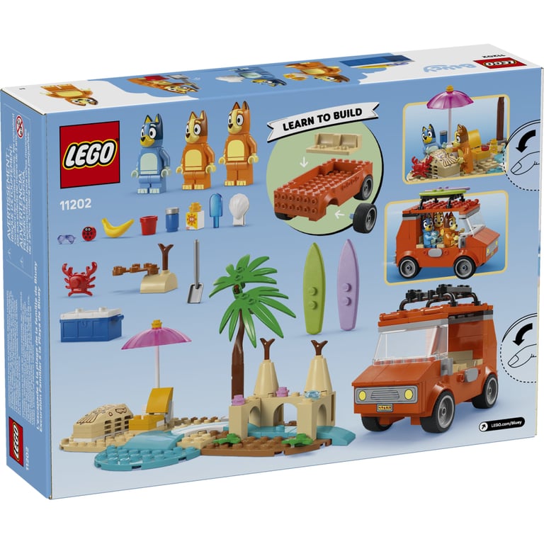 Конструктор LEGO Bluey Пляж і сімейна поїздка на автомобілі Блуї (11202) - фото 9