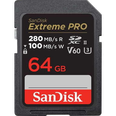Карта пам'яті SanDisk 64GB SD class 10 UHS-I U3 V60 R280/W100MB/s Extreme PRO (SDSDXEP-064G-GN4IN) - фото 1
