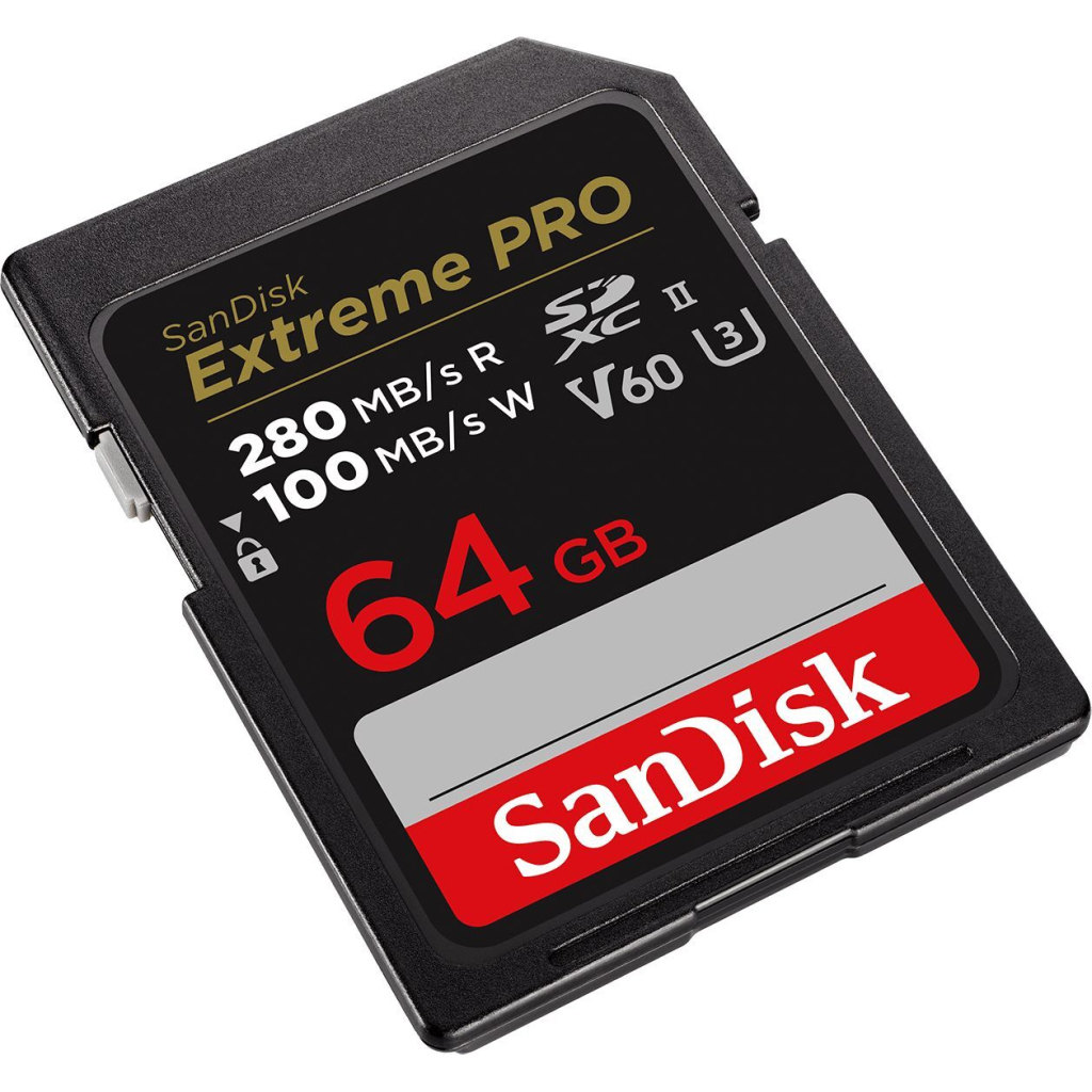 Карта пам'яті SanDisk 64GB SD class 10 UHS-I U3 V60 R280/W100MB/s Extreme PRO (SDSDXEP-064G-GN4IN) - фото 3 Карта пам'яті SanDisk 64GB SD class 10 UHS-I U3 V60 R280/W100MB/s Extreme PRO (SDSDXEP-064G-GN4IN) - фото 3