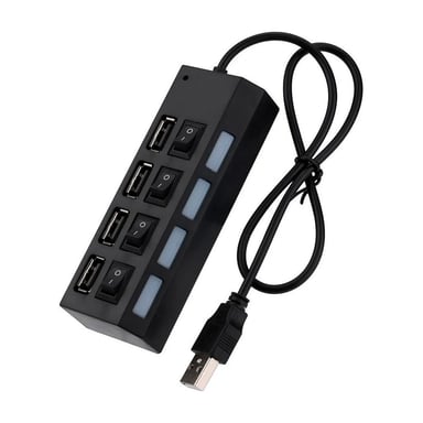 Концентратор Voltronic USB 2.0 to 4xUSB with switches black (YT-HWS4HS-B) - фото 1
