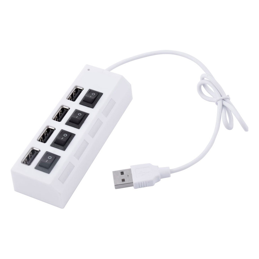 Концентратор Voltronic USB 2.0 to 4xUSB with switches white (YT-HWS4HS-W) Концентратор Voltronic USB 2.0 to 4xUSB with switches white (YT-HWS4HS-W)