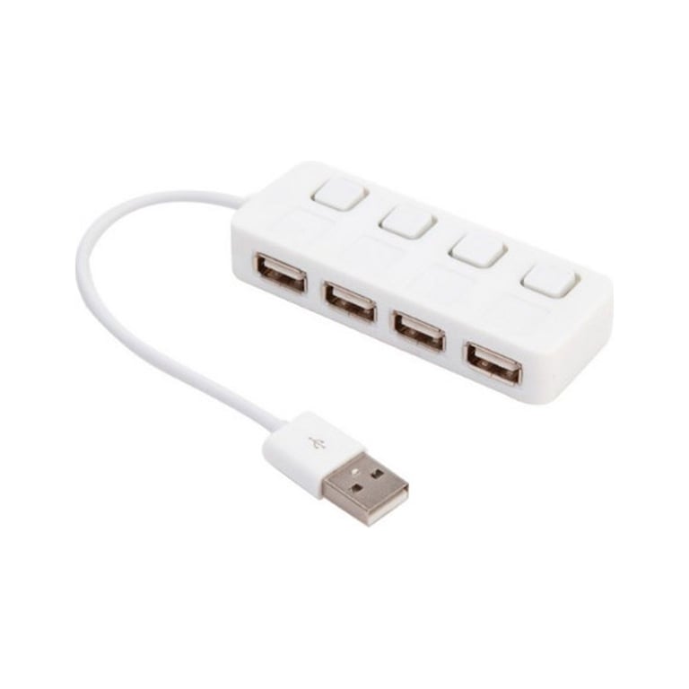 Концентратор Voltronic USB 2.0 to 4xUSB with LED buttons white (YT-H4L-W) - фото 2