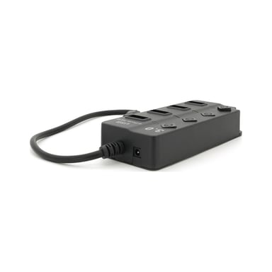 Концентратор Voltronic USB 3.0 to 4xUSB with LED buttons black (YT-3H4A) - фото 1