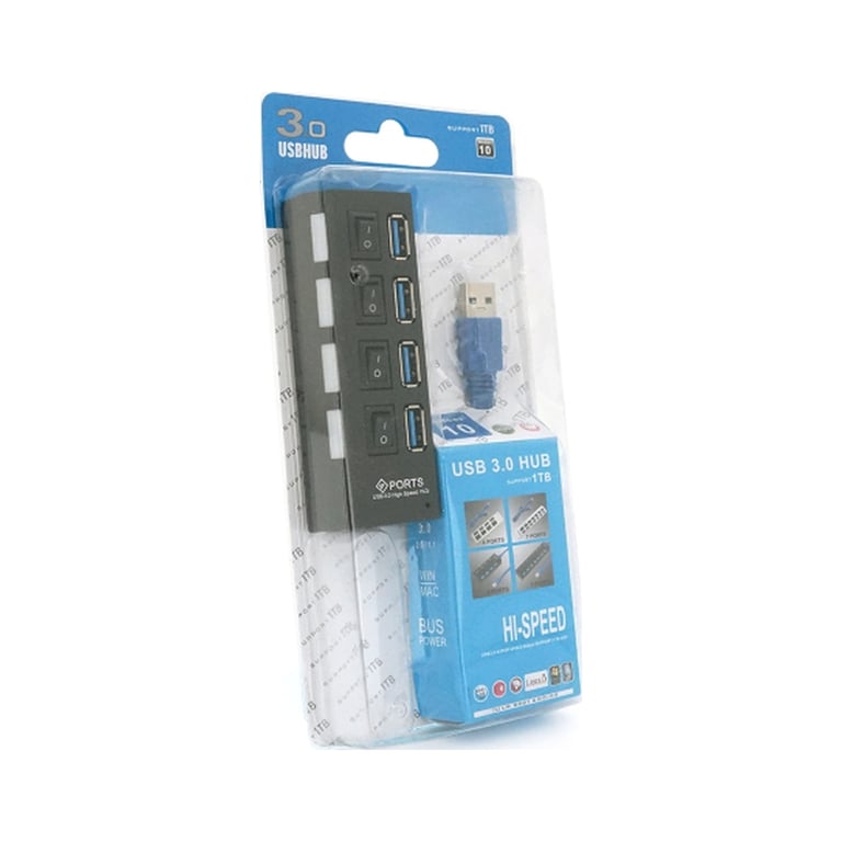 Концентратор Voltronic USB 3.0 to 4xUSB with switches (YT-3H4S/1TB) - фото 2