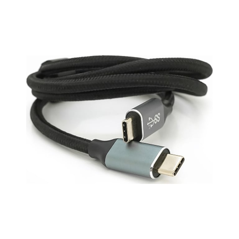 Дата кабель USB-C to USB-C 1.0m USB 3.2 Gen2 100W 10Gbps 4K60Hz black Voltronic (YT-TC-TC-B-1m) - фото 1