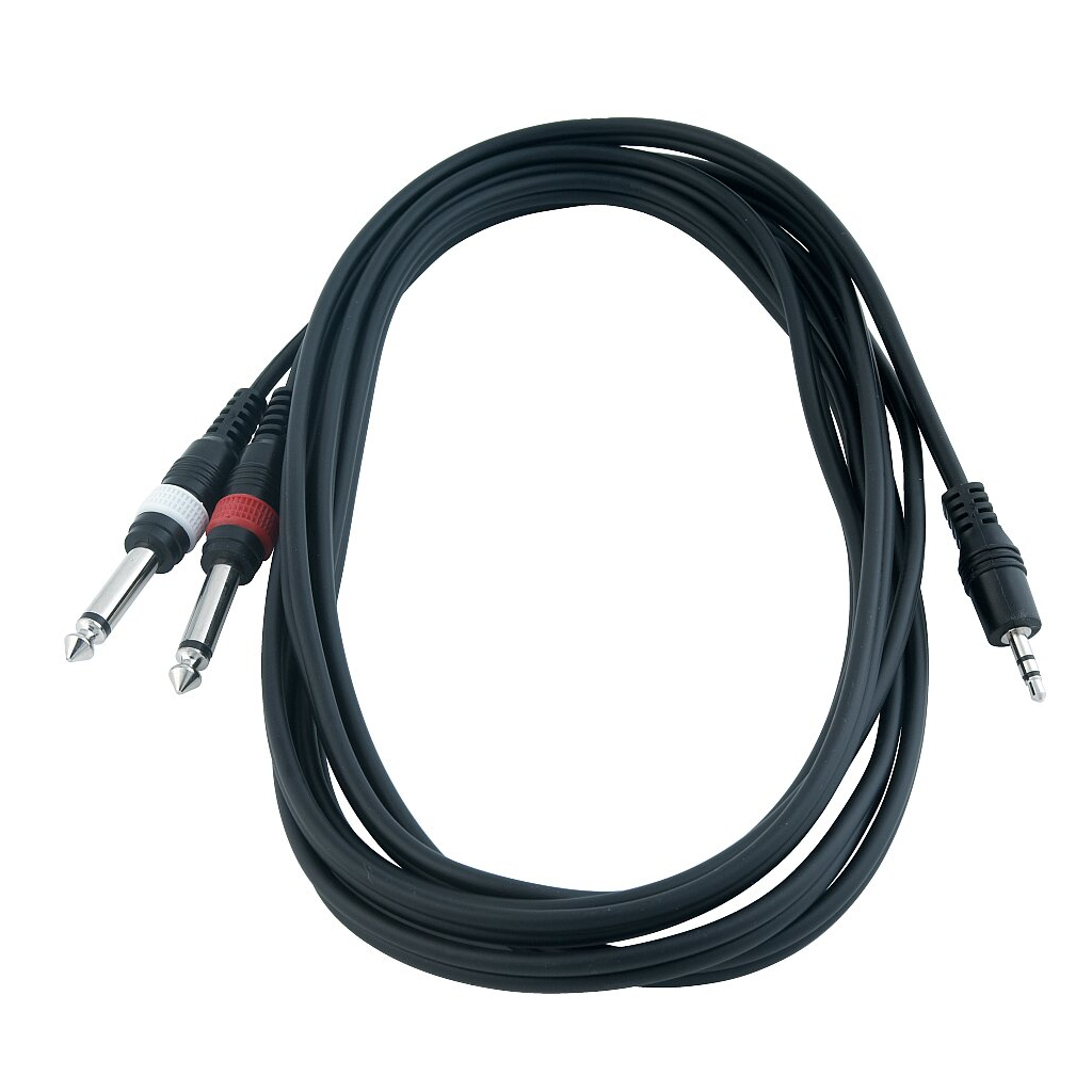 Інсертний кабель RockCable Patch Cable - 2 x TS Jack to TRS MiniJack (1.5m) (RCL 20912 D4) - фото 1