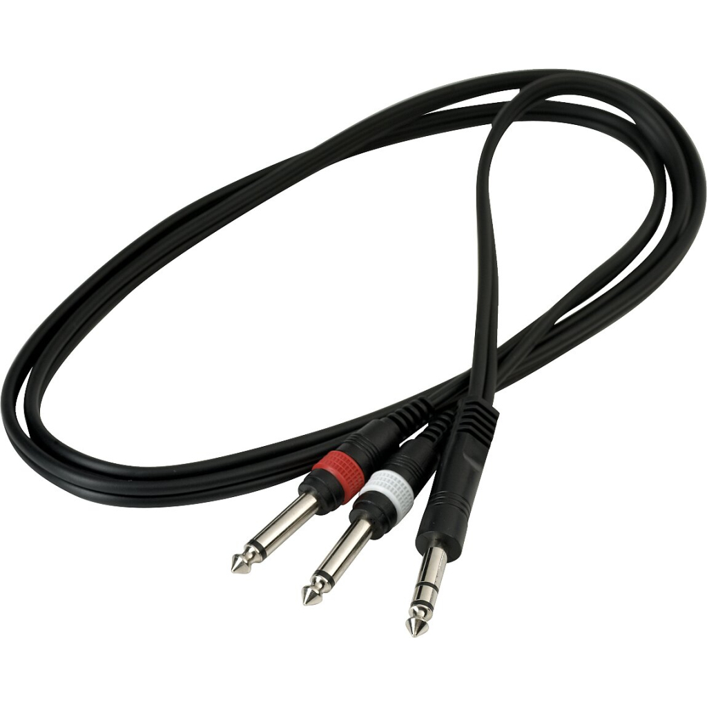 Інсертний кабель RockCable Patch Cable - TRS Jack to 2 x TS Jack (1.5m) (RCL 20922 D4)