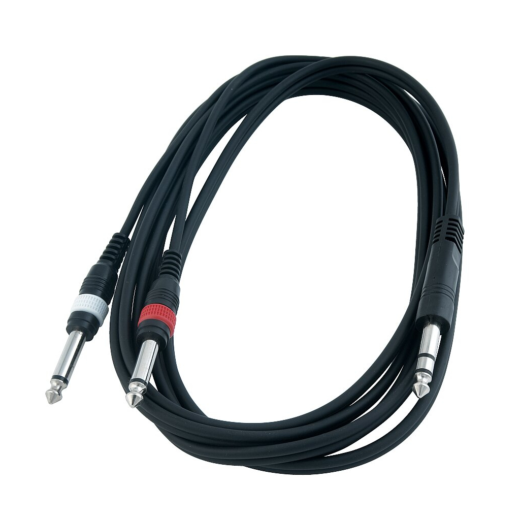 Інсертний кабель RockCable Patch Cable - TRS Jack to 2 x TS Jack (1.5m) (RCL 20922 D4) - фото 2 Інсертний кабель RockCable Patch Cable - TRS Jack to 2 x TS Jack (1.5m) (RCL 20922 D4) - фото 2