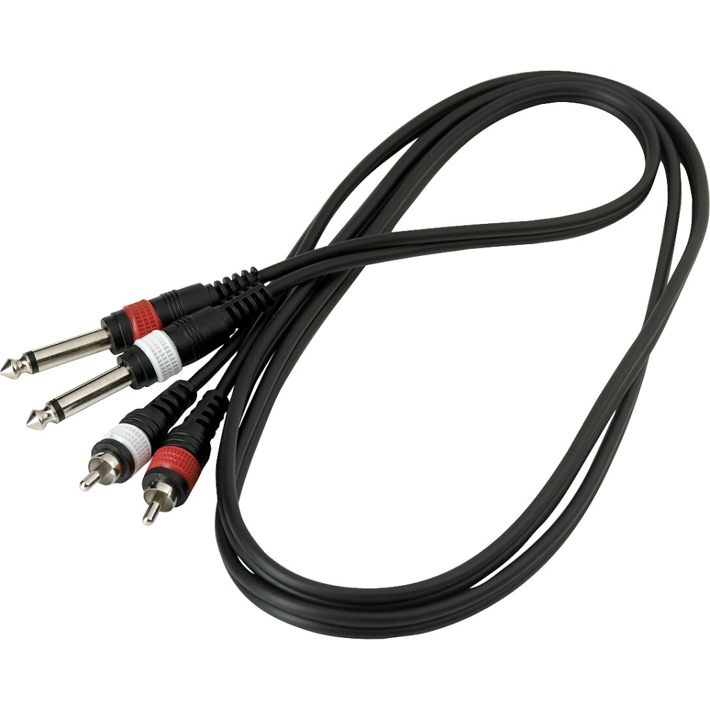 Інсертний кабель RockCable Patch Cable - 2 x RCA to 2 x TS Jack (1.5m) (RCL 20932 D4)