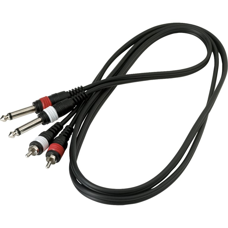 Інсертний кабель RockCable Patch Cable - 2 x RCA to 2 x TS Jack (1.5m) (RCL 20932 D4) - фото 1