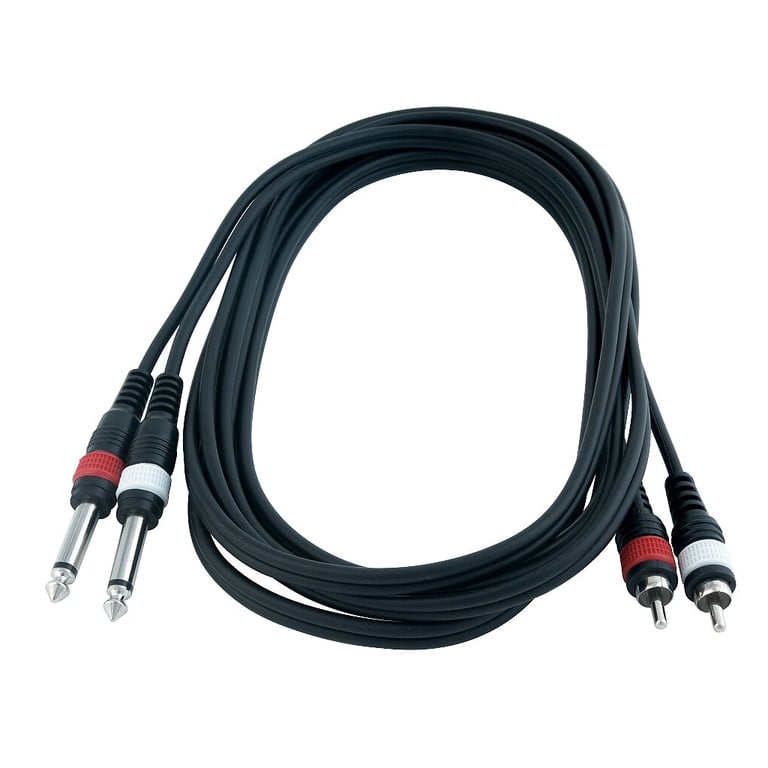 Інсертний кабель RockCable Patch Cable - 2 x RCA to 2 x TS Jack (1.5m) (RCL 20932 D4) - фото 2