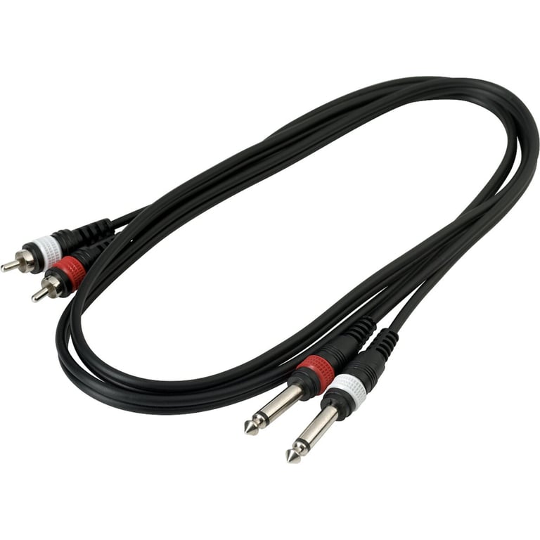 Інсертний кабель RockCable Patch Cable - 2 x RCA to 2 x TS Jack (1.5m) (RCL 20932 D4) - фото 3