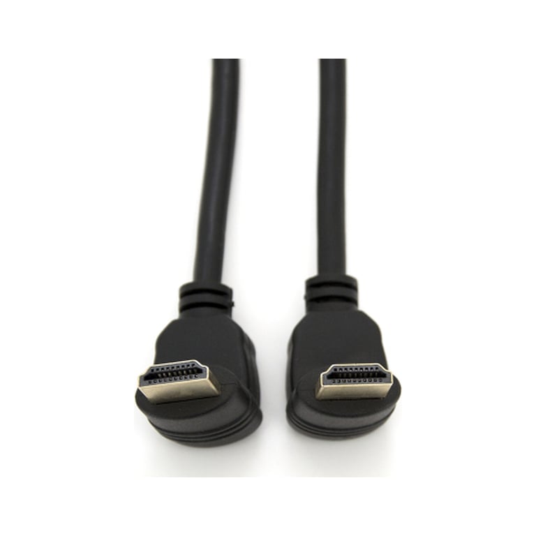 Кабель мультимедійний HDMI M to HDMI M 1.0m V1.4 90° corner black Merlion (YT-HDMI-1.0m/90°-90°) - фото 3
