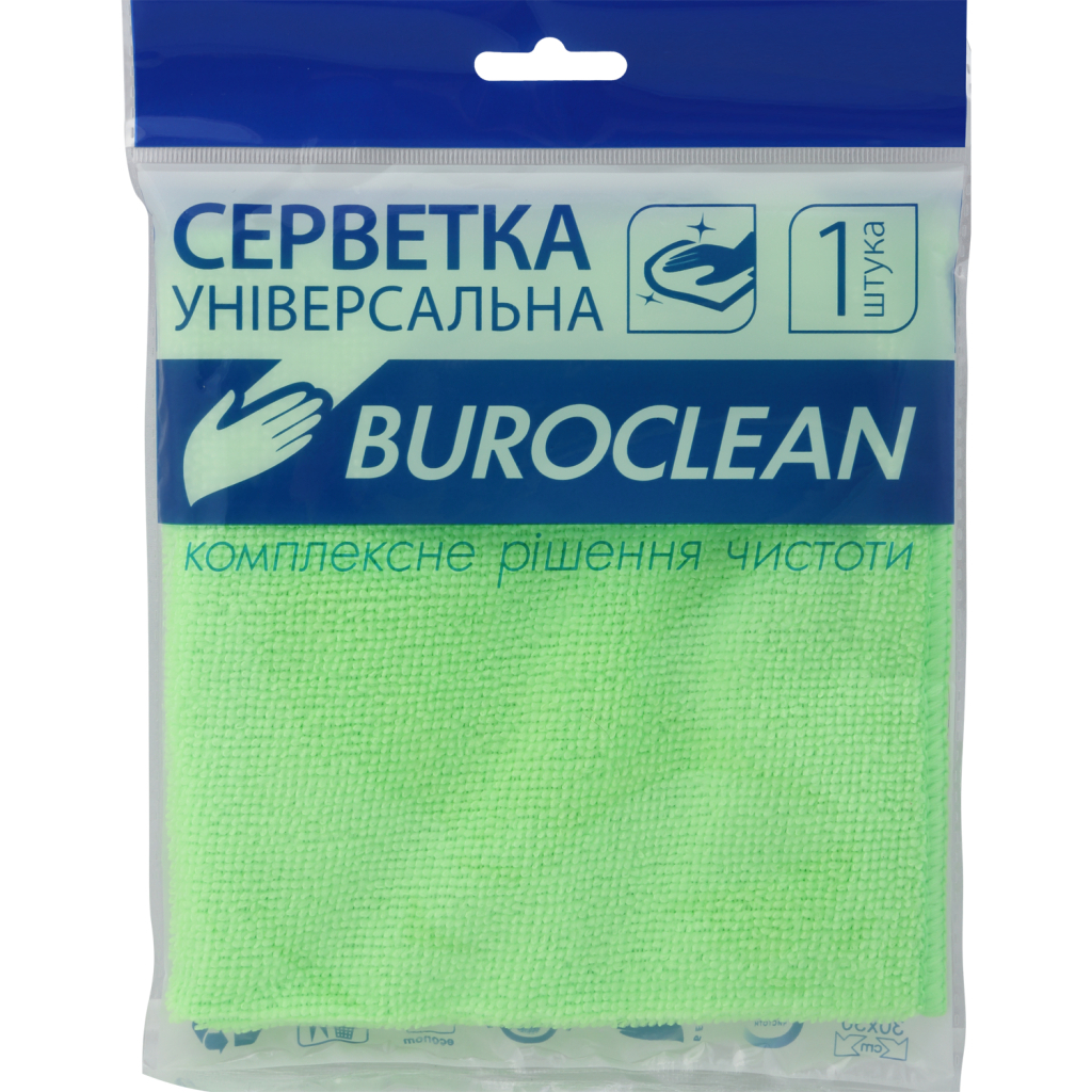 Серветки Buroclean universal microfiber, 30х30 cm, 1шт (10200122) - фото 1