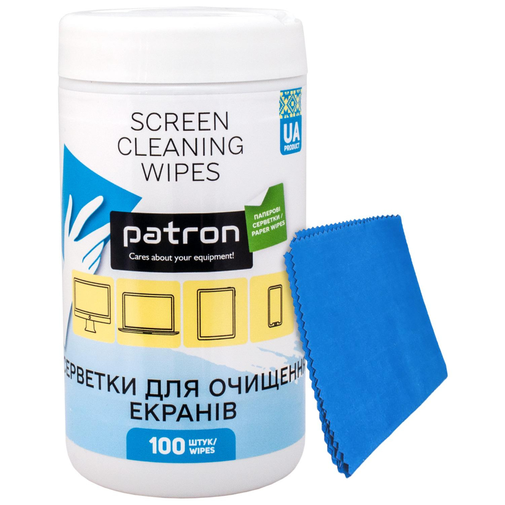 Серветки Patron for TFT/PDA/LCD 100pcs F3-059 + microfiber 20х20cm (CS-PN-BUNDL-5) Серветки Patron for TFT/PDA/LCD 100pcs F3-059 + microfiber 20х20cm (CS-PN-BUNDL-5)