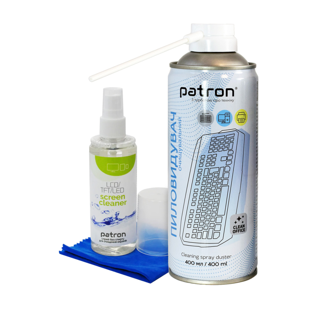 Універсальний чистячий набір Patron spray duster 400ml F3-020 + Screen spray F3-022 (CS-PN-BUNDL-11) - фото 1 Універсальний чистячий набір Patron spray duster 400ml F3-020 + Screen spray F3-022 (CS-PN-BUNDL-11) - фото 1