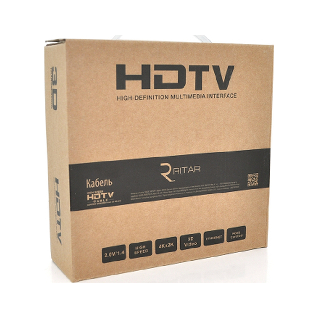 Кабель мультимедійний HDMI M to HDMI M 15.0m V1.4 1080P black Ritar (HDMI(M)/(M)V1.4-15m-94B) - фото 2 Кабель мультимедійний HDMI M to HDMI M 15.0m V1.4 1080P black Ritar (HDMI(M)/(M)V1.4-15m-94B) - фото 2