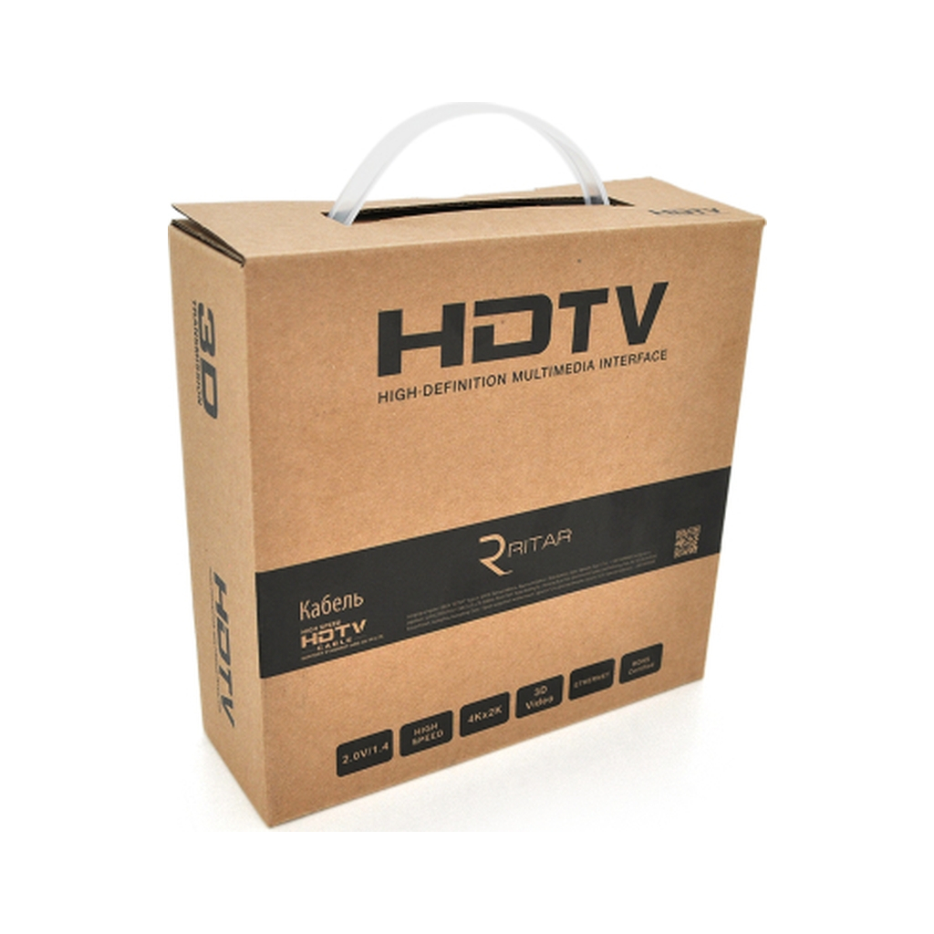 Кабель мультимедійний HDMI M to HDMI M 15.0m V1.4 4K black Ritar (HDMI(M)/(M)V1.4-15m-348B) - фото 2 Кабель мультимедійний HDMI M to HDMI M 15.0m V1.4 4K black Ritar (HDMI(M)/(M)V1.4-15m-348B) - фото 2
