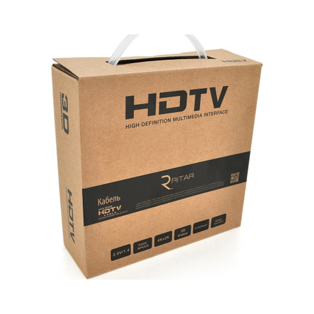 Кабель мультимедійний HDMI M to HDMI M 20.0m V1.4 4K black Ritar (HDMI(M)/(M)V1.4-20m-348B) - фото 2 Кабель мультимедійний HDMI M to HDMI M 20.0m V1.4 4K black Ritar (HDMI(M)/(M)V1.4-20m-348B) - фото 2