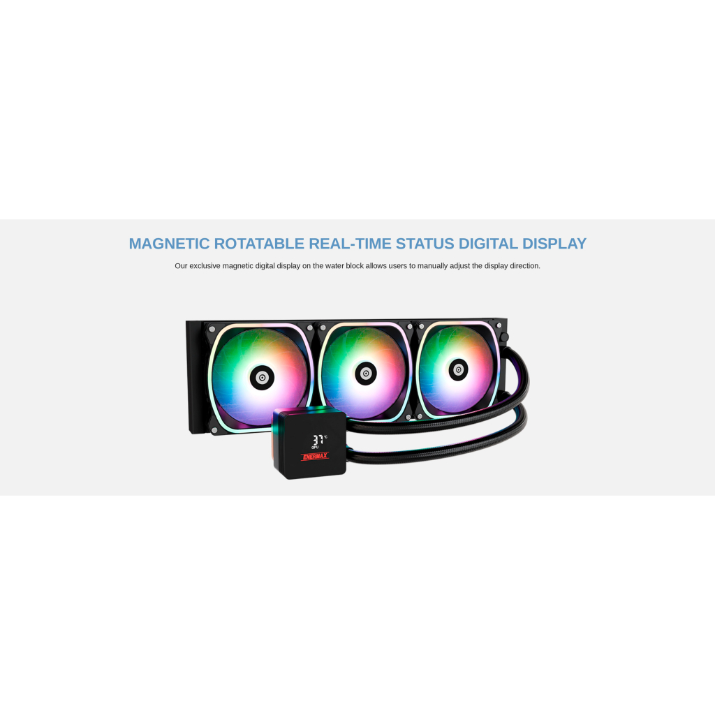 Система рідинного охолодження Enermax Aquafusion II 360 ARGB (ELC-AQFS360-SQA) - фото 8 Система рідинного охолодження Enermax Aquafusion II 360 ARGB (ELC-AQFS360-SQA) - фото 8